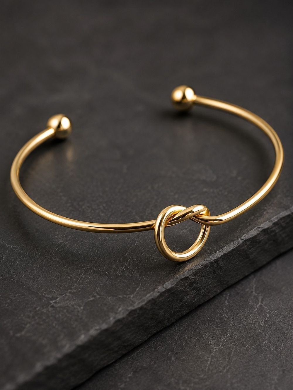 Gold Knot Open Cuff Bracelet